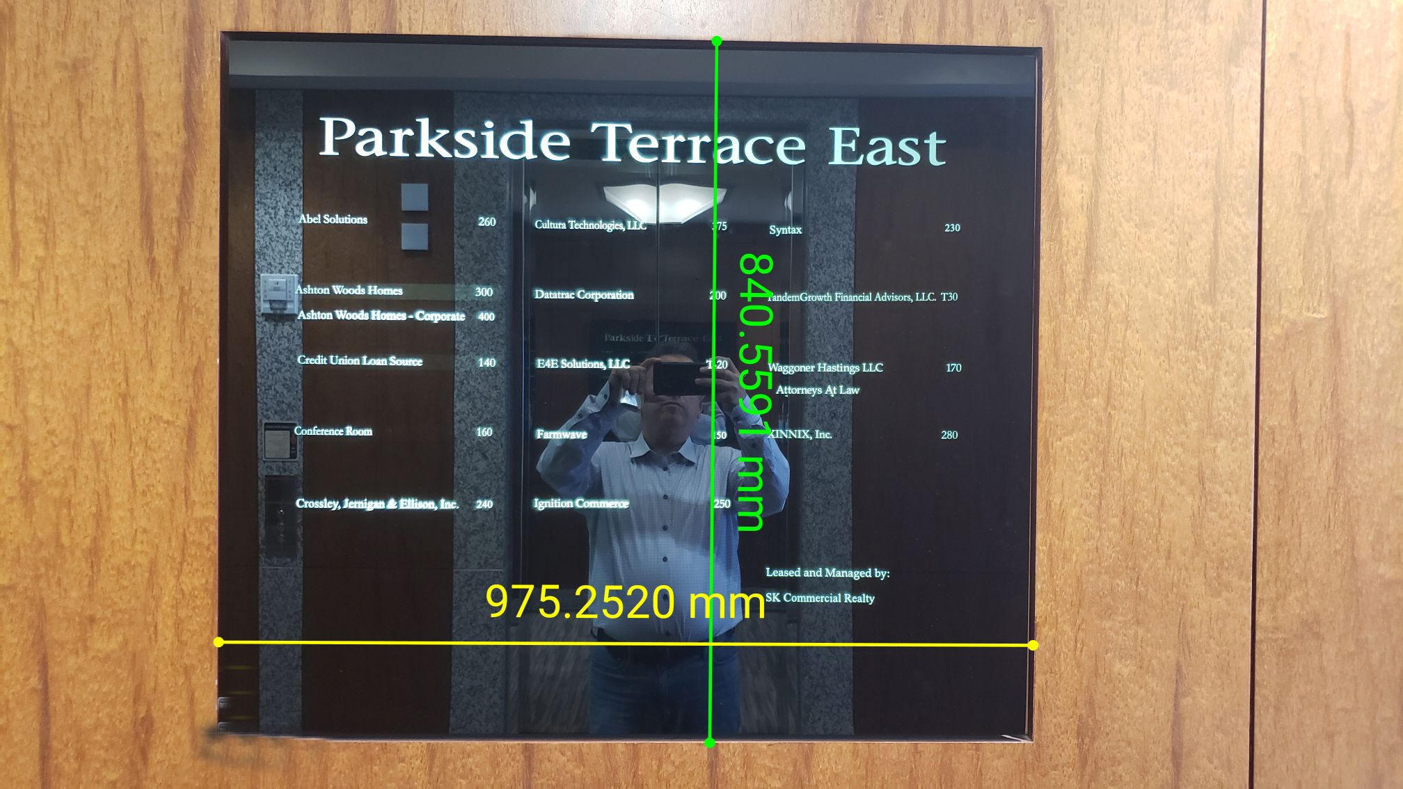 Original static directory at Parkside Terrace East before the digital signage upgrade