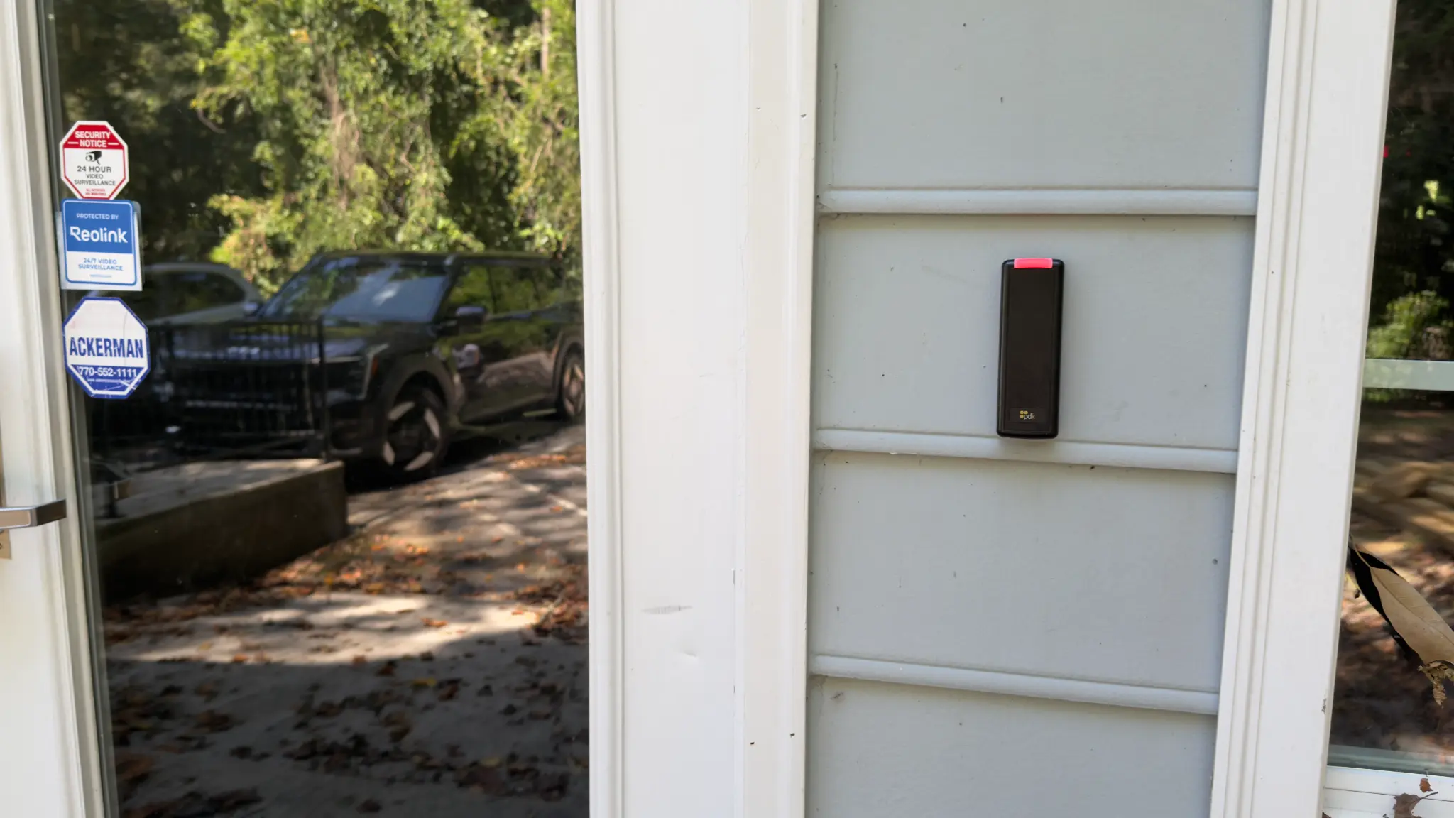 PDK credential reader beside The Willows HOA gym entrance