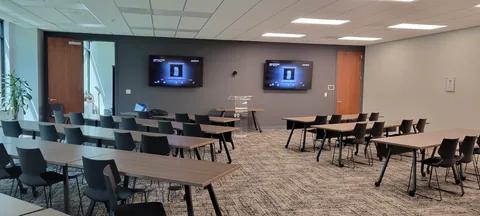 Bridge Commercial Lenox training room in Atlanta with presentation displays and classroom-style seating