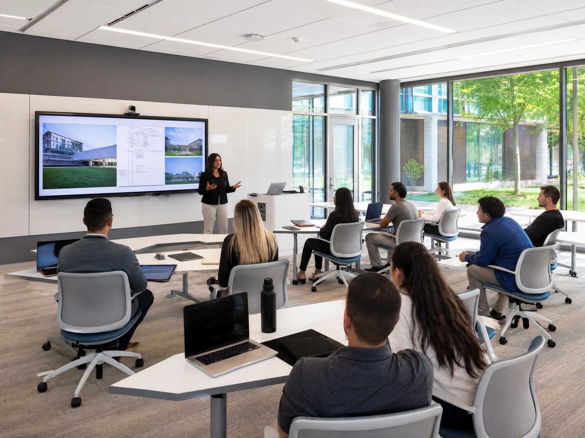 Bright education facility with integrated AV and collaboration technology